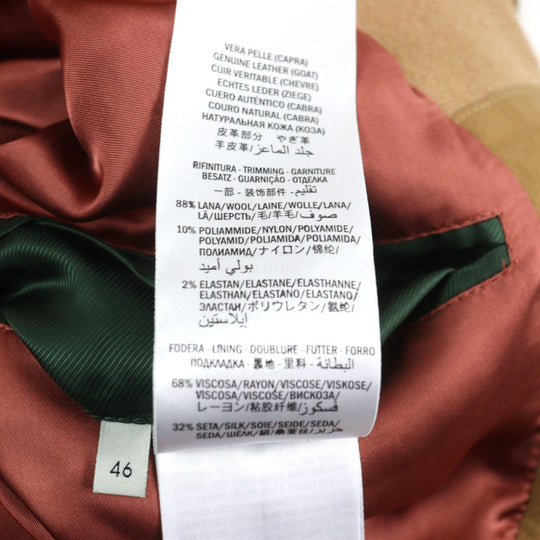 GUCCI Blouson 567428 Outer: goat leather, part: 88% wool, part: 10% nylon, part: 2% polyurethane, lining: 68% rayon Camel type mens 46 Used Authentic
