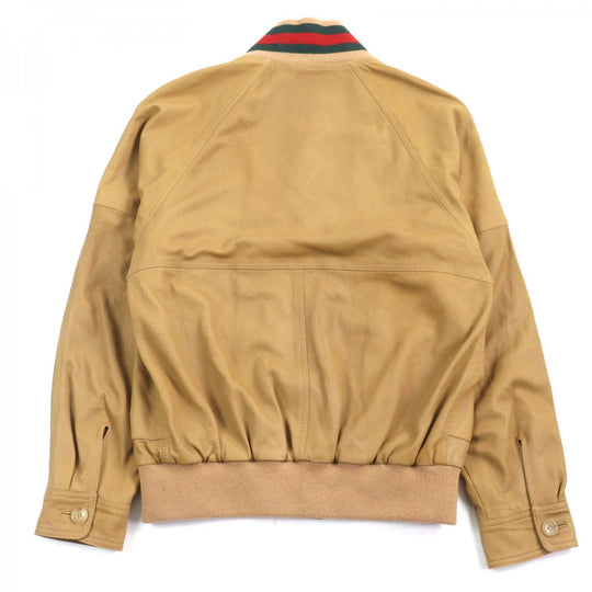 GUCCI Blouson 567428 Outer: goat leather, part: 88% wool, part: 10% nylon, part: 2% polyurethane, lining: 68% rayon Camel type mens 46 Used Authentic