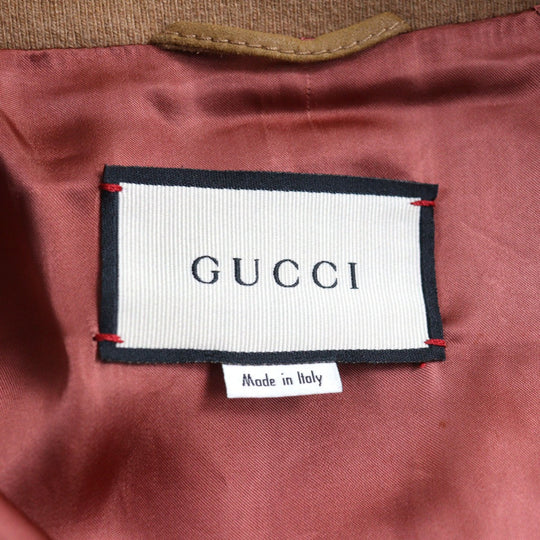 GUCCI Blouson 567428 Outer: goat leather, part: 88% wool, part: 10% nylon, part: 2% polyurethane, lining: 68% rayon Camel type mens 46 Used Authentic
