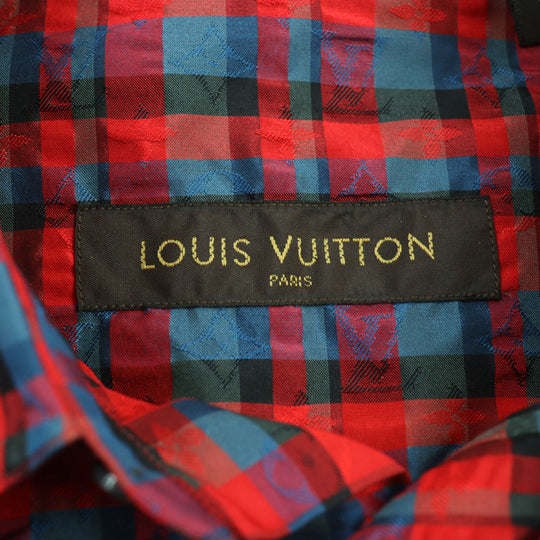 LOUIS VUITTON Long sleeve shirt H4SH10SNP Main: 100% silk Red type mens XS Used Authentic
