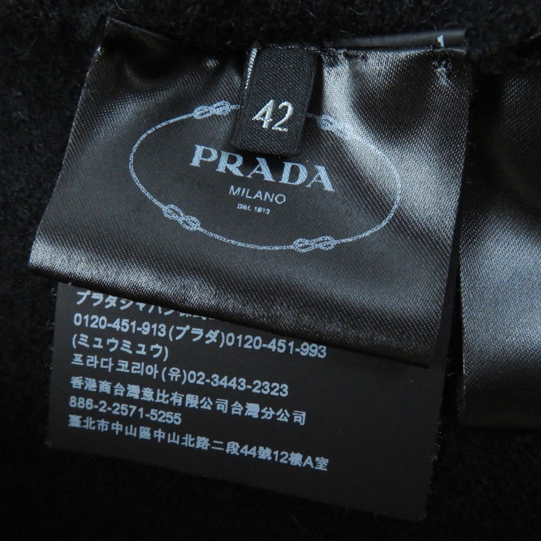 PRADA knit Main: 95% cashmere, Main: 4% polyamide, Main: 1% elastane black Women 42 Used Authentic