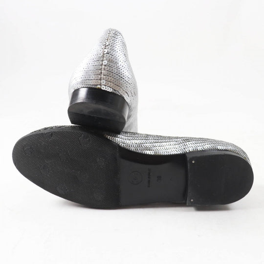 CHANEL pumps G26326 Main: Canvas, Main: Sequins Black Silver Women 38 Used Authentic
