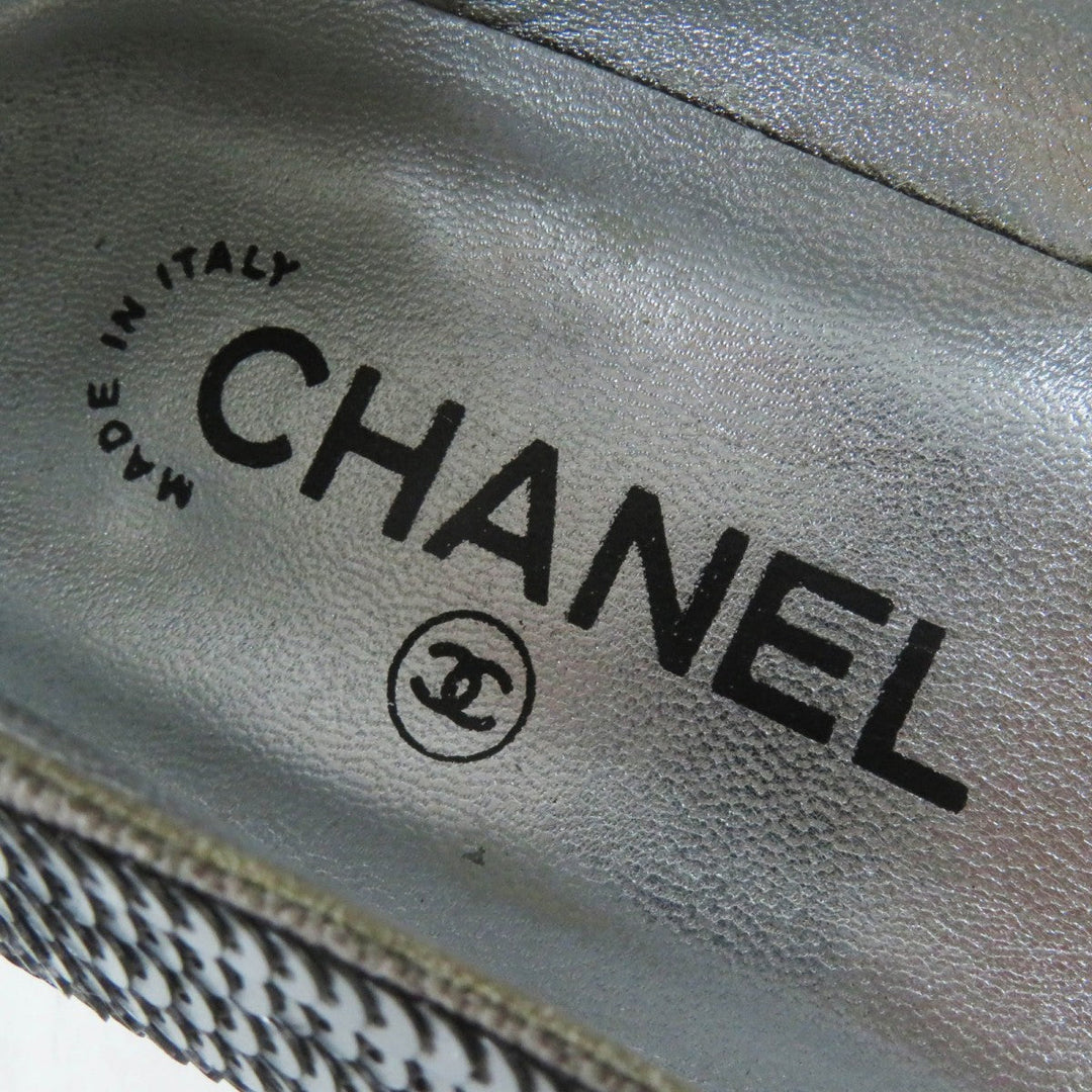 CHANEL pumps G26326 Main: Canvas, Main: Sequins Black Silver Women 38 Used Authentic