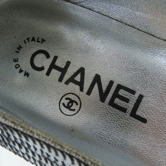 CHANEL pumps G26326 Main: Canvas, Main: Sequins Black Silver Women 38 Used Authentic