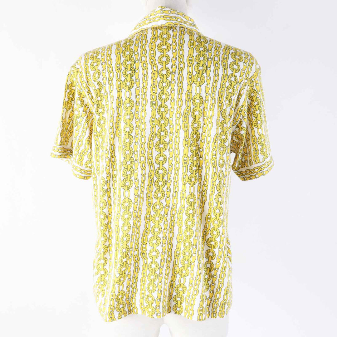 CELINE Short sleeve shirt Main: 100% cotton Yellow white Women 40 Used Authentic