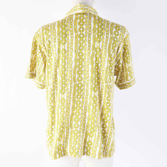CELINE Short sleeve shirt Main: 100% cotton Yellow white Women 40 Used Authentic