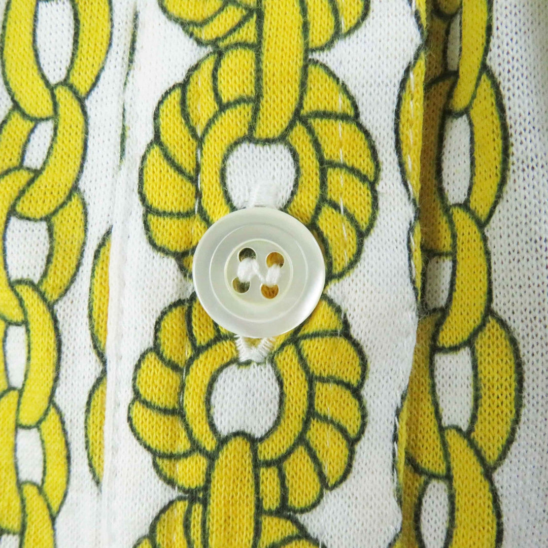 CELINE Short sleeve shirt Main: 100% cotton Yellow white Women 40 Used Authentic