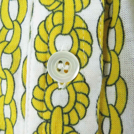 CELINE Short sleeve shirt Main: 100% cotton Yellow white Women 40 Used Authentic