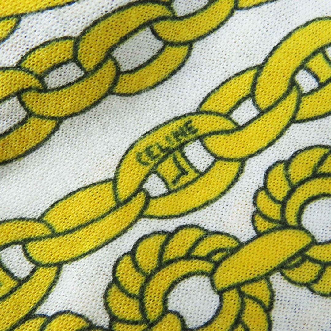 CELINE Short sleeve shirt Main: 100% cotton Yellow white Women 40 Used Authentic