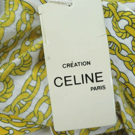 CELINE Short sleeve shirt Main: 100% cotton Yellow white Women 40 Used Authentic