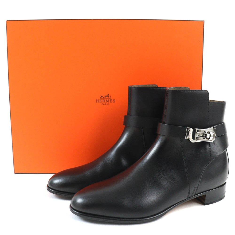 HERMES boots 162133Z Main: Leather black Neo Women 37 Used Authentic
