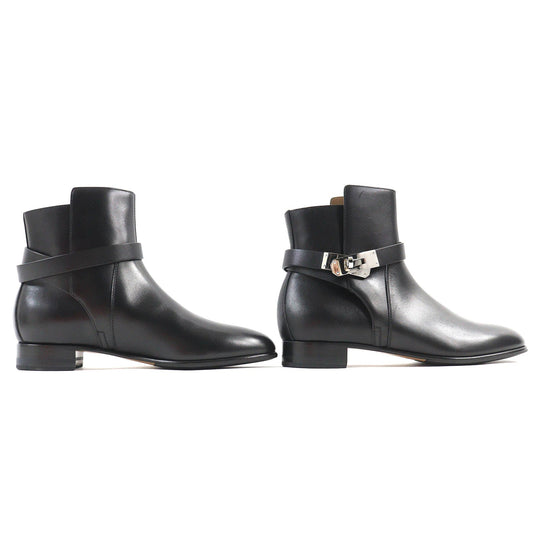 HERMES boots 162133Z Main: Leather black Neo Women 37 Used Authentic
