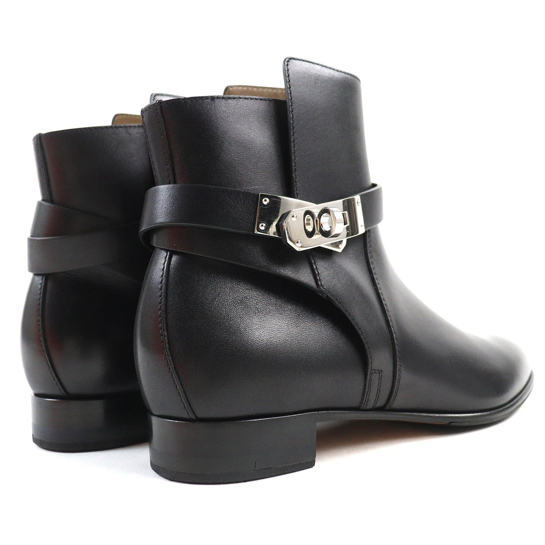 HERMES boots 162133Z Main: Leather black Neo Women 37 Used Authentic