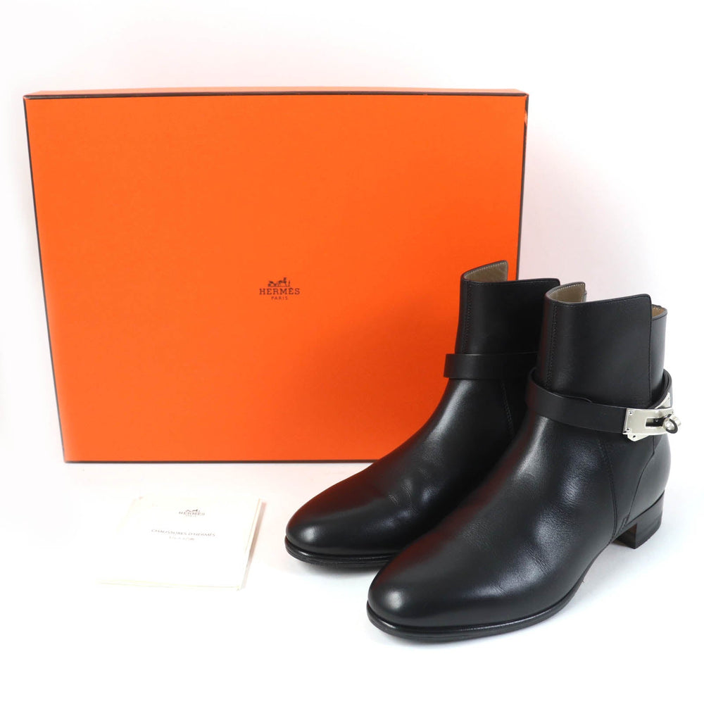 HERMES short boots 162133Z Main: Leather black Neo Women 37 Used Authentic