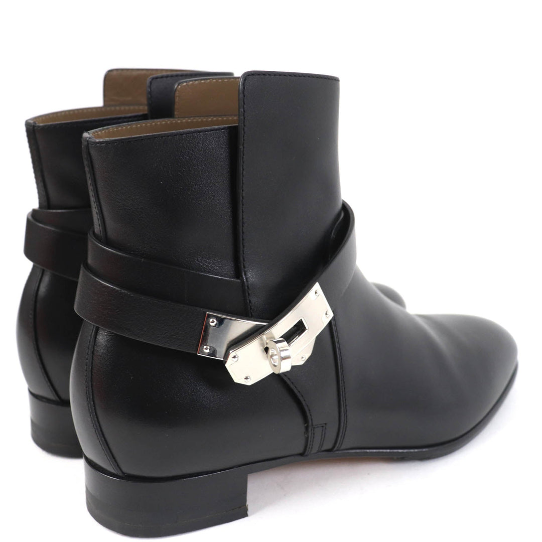 HERMES short boots 162133Z Main: Leather black Neo Women 37 Used Authentic