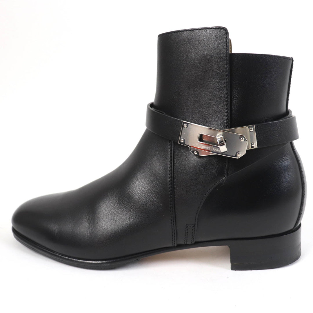HERMES short boots 162133Z Main: Leather black Neo Women 37 Used Authentic