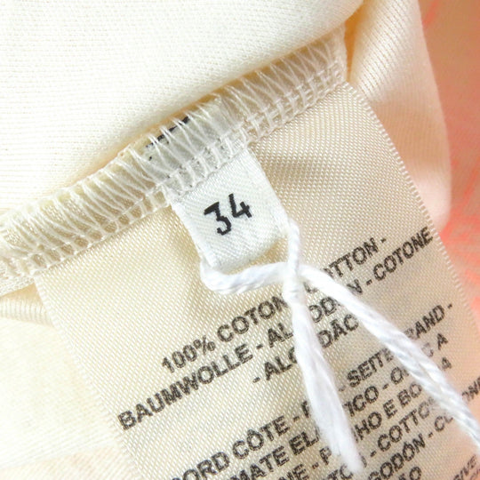 HERMES Short sleeve T-shirt 2H4616DH Main: 100% cotton Light Beige Neon Orange Jungle love Women 34 Used Authentic