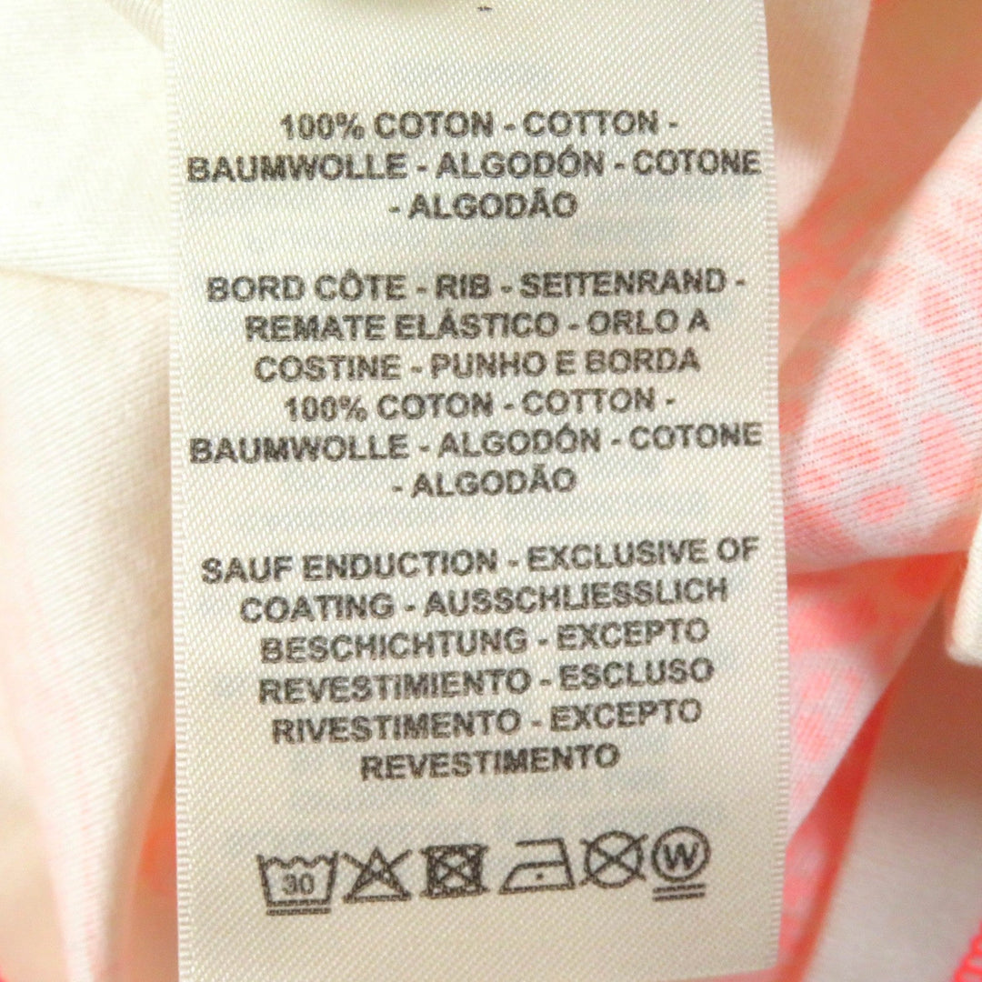 HERMES Short sleeve T-shirt 2H4616DH Main: 100% cotton Light Beige Neon Orange Jungle love Women 34 Used Authentic