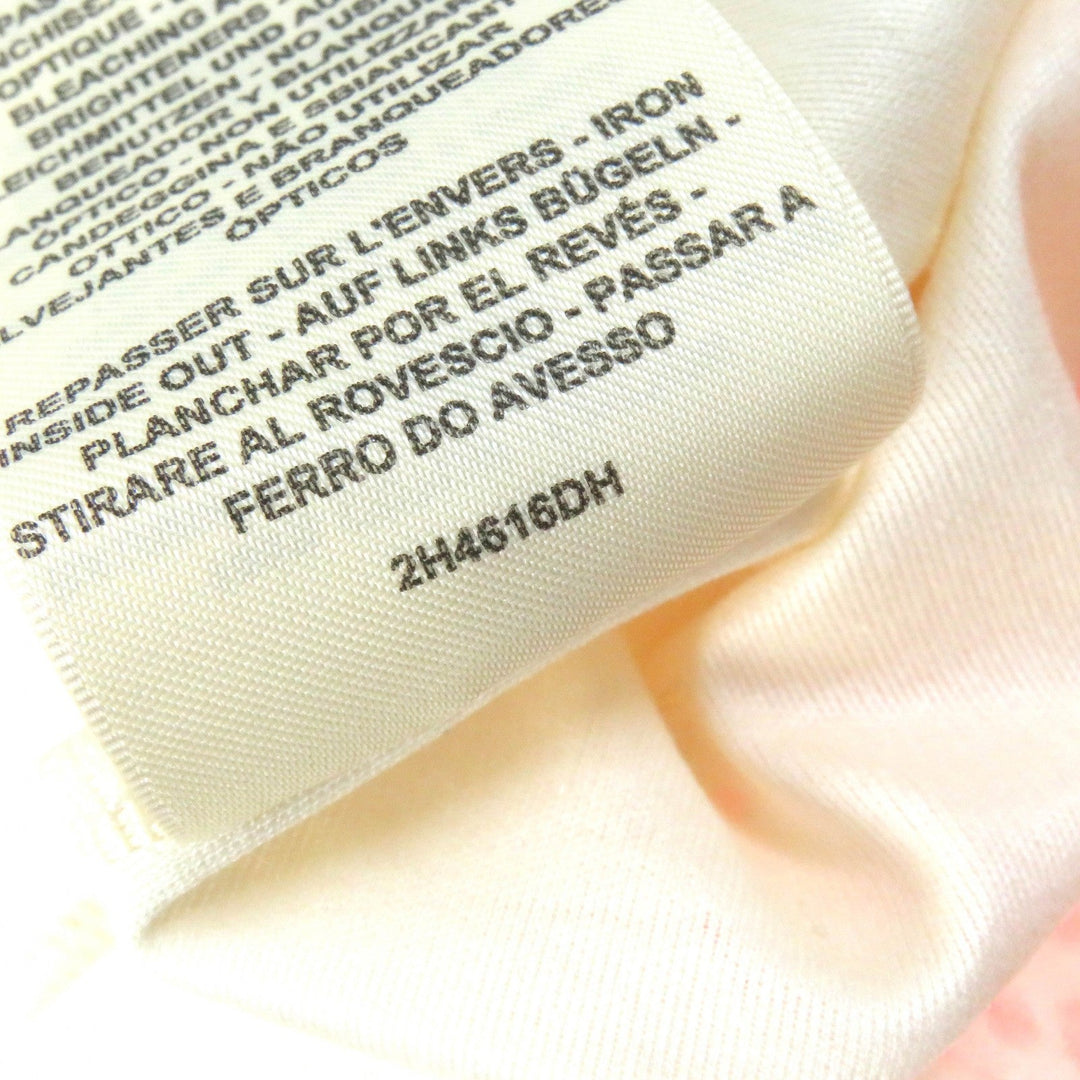 HERMES Short sleeve T-shirt 2H4616DH Main: 100% cotton Light Beige Neon Orange Jungle love Women 34 Used Authentic