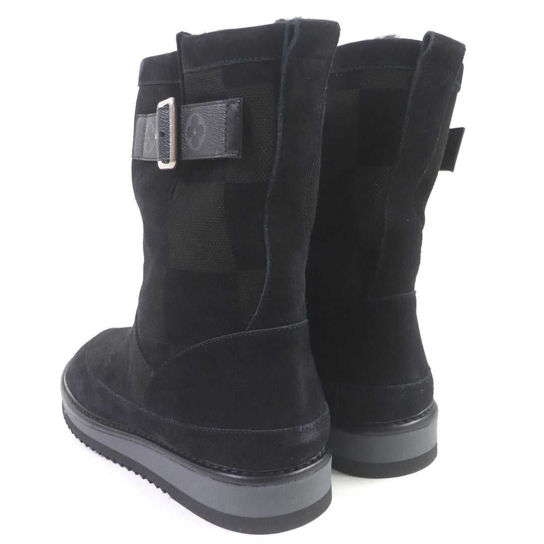 LOUIS VUITTON boots Main: Suede leather black mens 8 Used Authentic