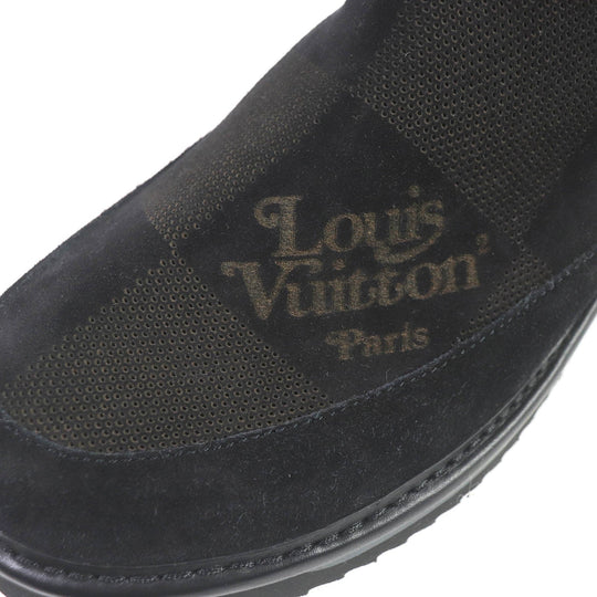 LOUIS VUITTON boots Main: Suede leather black mens 8 Used Authentic