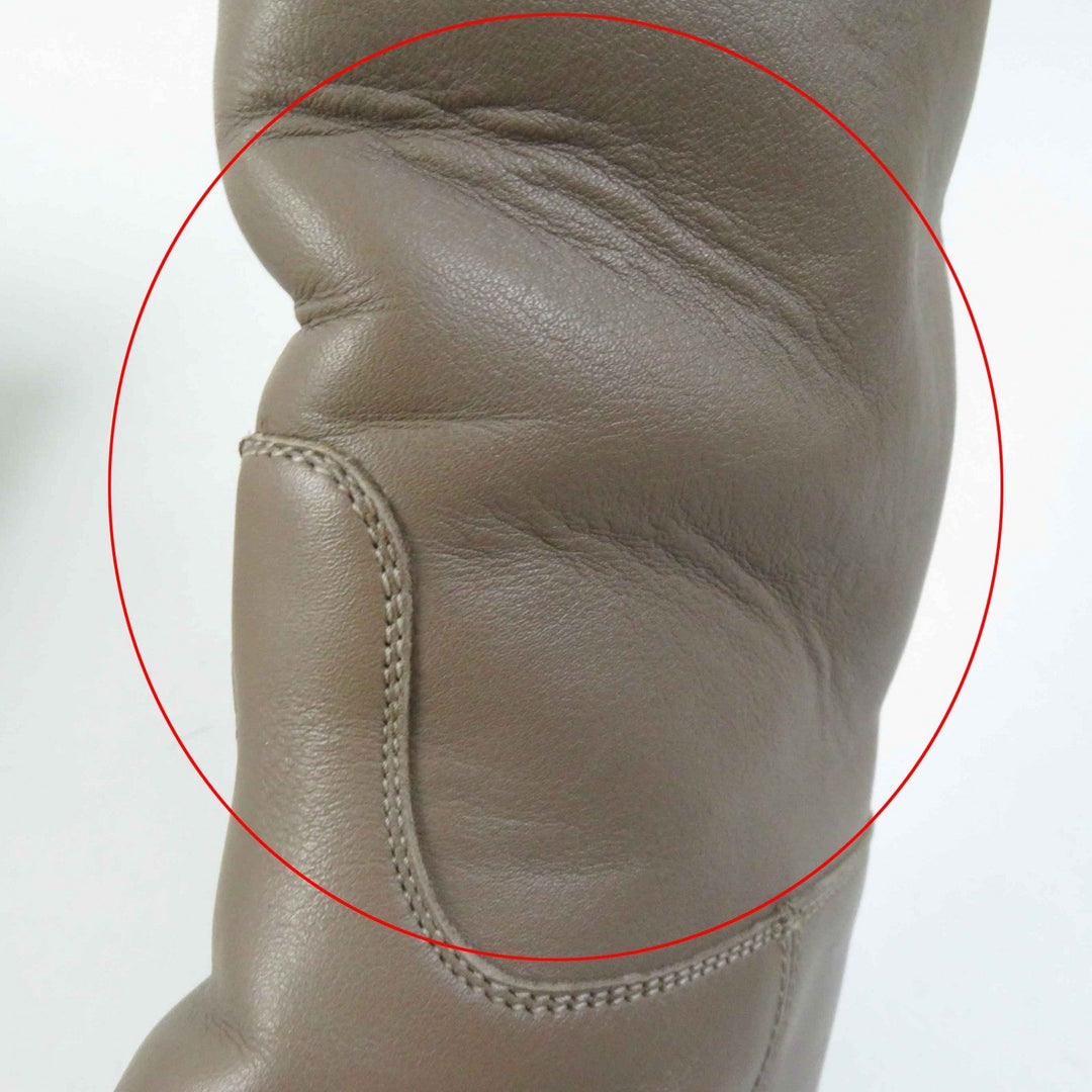 HERMES Knee-high boots Main: Leather beige Women 36 Used Authentic