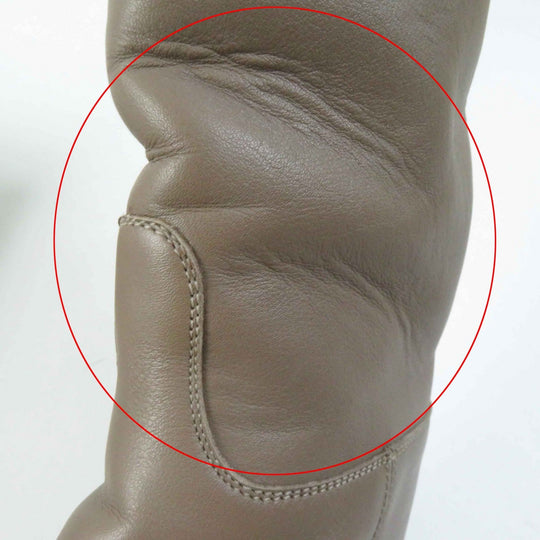 HERMES Knee-high boots Main: Leather beige Women 36 Used Authentic
