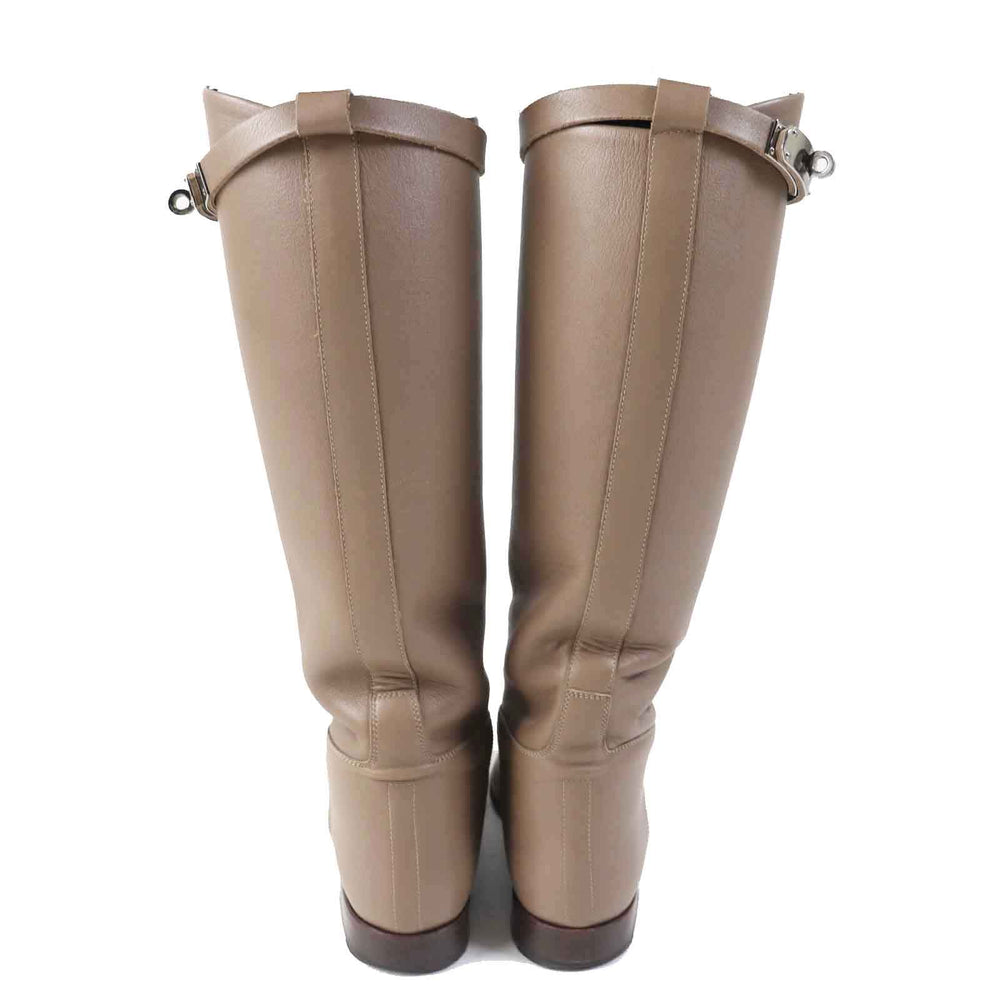 HERMES Knee-high boots Main: Leather beige Women 36 Used Authentic