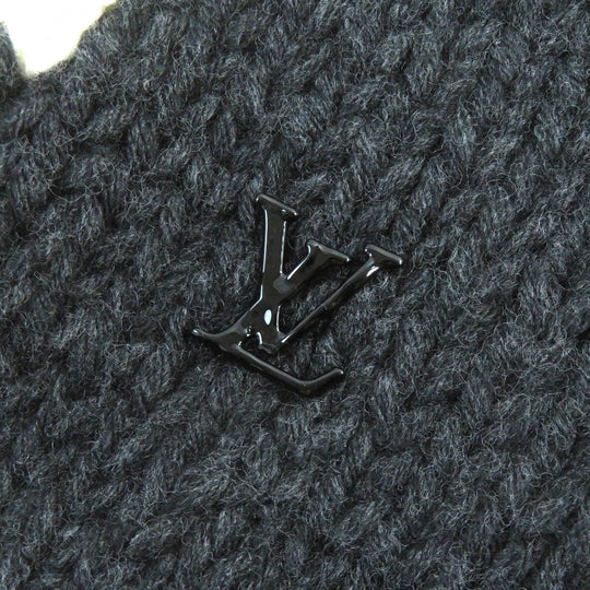 LOUIS VUITTON knit Main: 100% wool Ivory black LV Flame Intarsia mens L Used Authentic