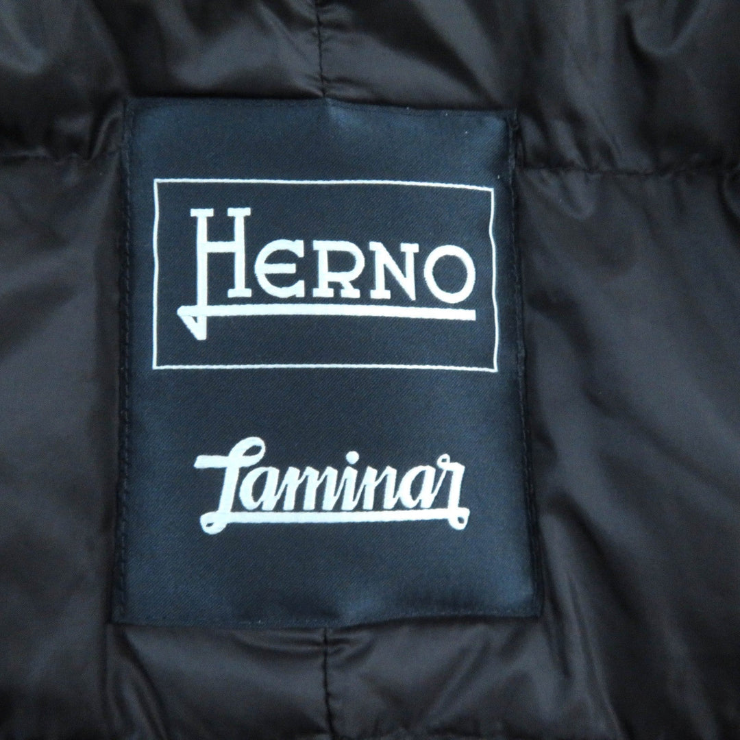 Herno Down jacket PI091UL Outer: 100% polyester, Lining: 100% polyamide (nylon), Part: 72% polyamide (nylon), Part: 28% elastane (polyurethane), Part: 85% nylon black Laminar mens 46 Used Authentic