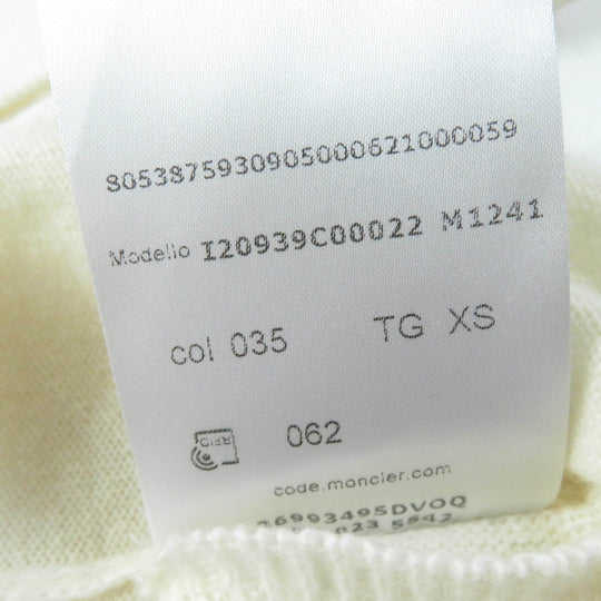 MONCLER knit Main: 100% wool Ivory Women XS Used Authentic