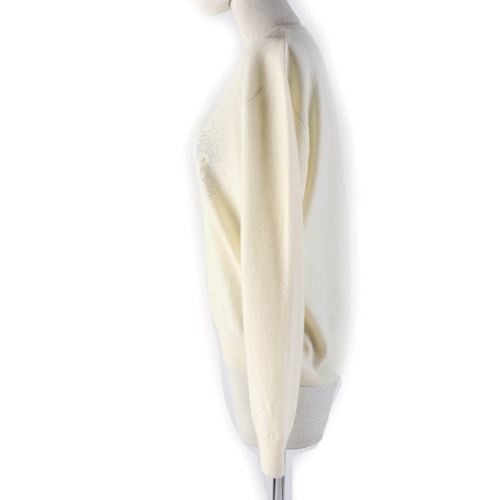 MONCLER knit Main: 100% wool Ivory Women XS Used Authentic