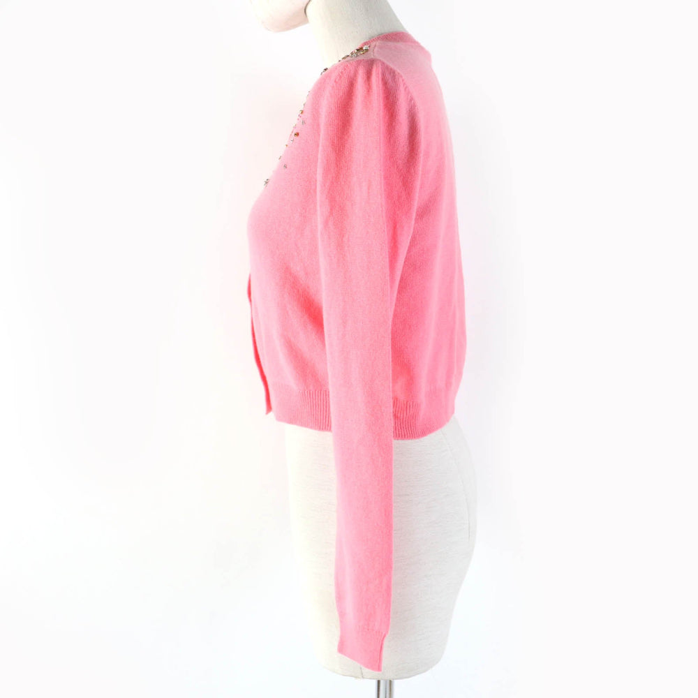 MIUMIU cardigan MMC027 Main: 100% cashmere, some: glass, some: metal pink Women 36 Used Authentic