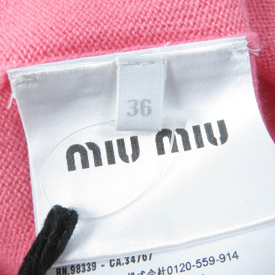 MIUMIU cardigan MMC027 Main: 100% cashmere, some: glass, some: metal pink Women 36 Used Authentic