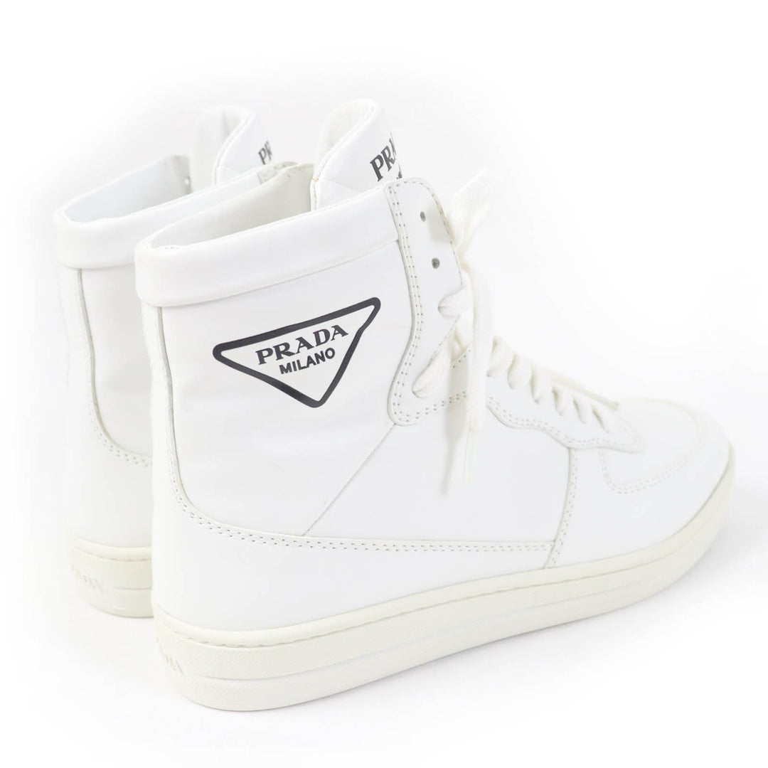 PRADA High cut sneakers 1T638M Main: Leather white Women 37 1/2 Used Authentic