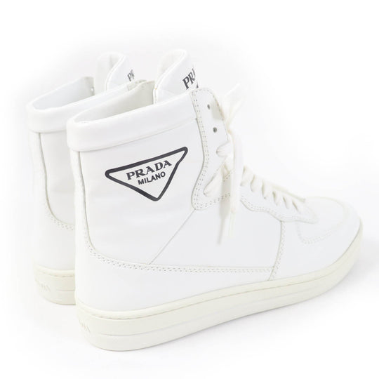 PRADA High cut sneakers 1T638M Main: Leather white Women 37 1/2 Used Authentic