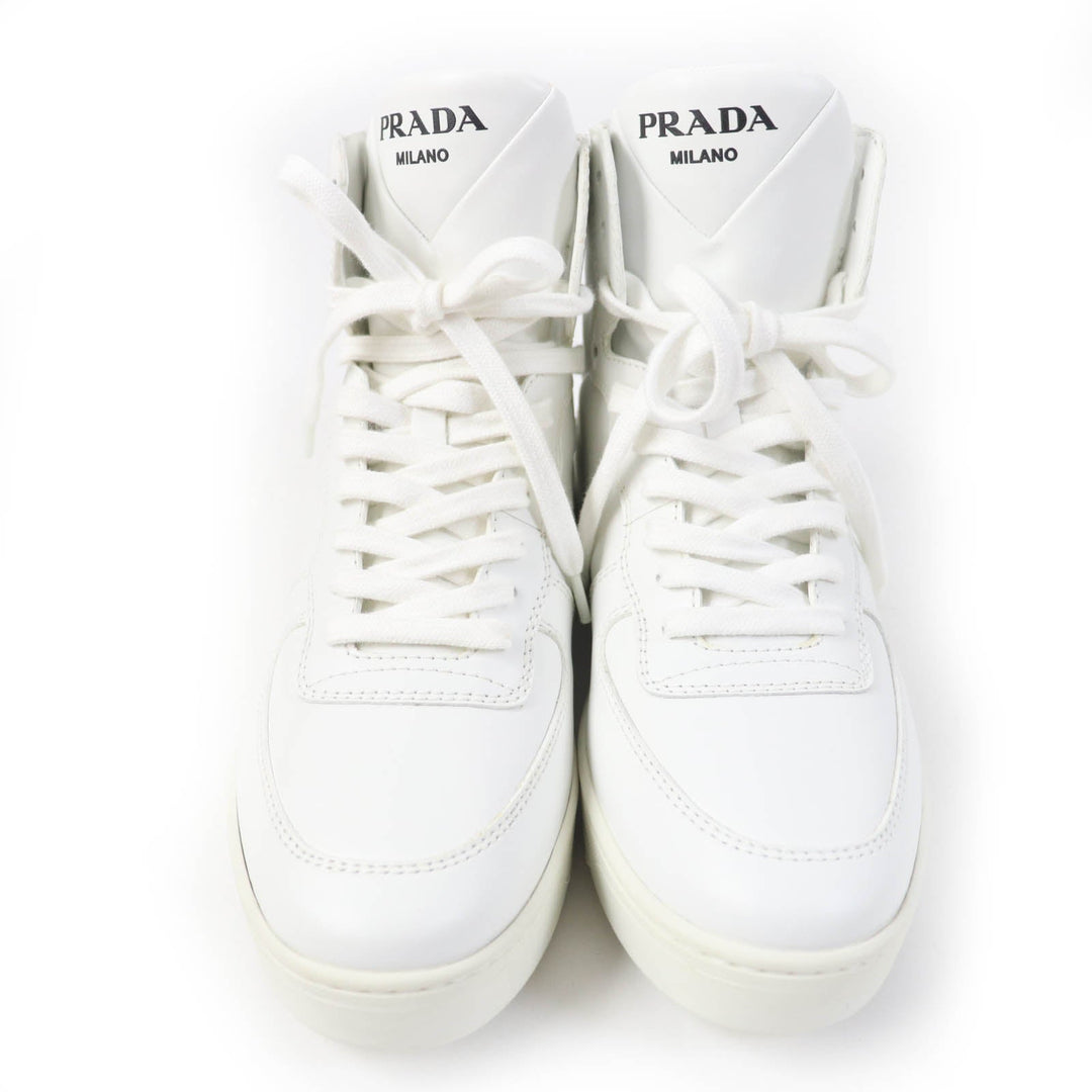 PRADA High cut sneakers 1T638M Main: Leather white Women 37 1/2 Used Authentic