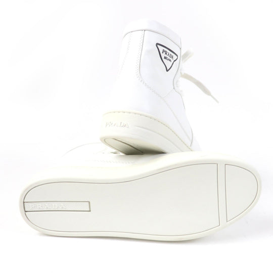 PRADA High cut sneakers 1T638M Main: Leather white Women 37 1/2 Used Authentic