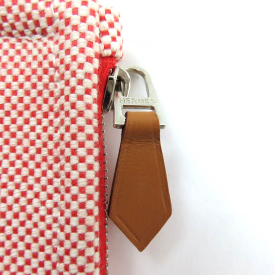 HERMES Pouch H103608M Main: Cotton cognac H tissage Women Used Authentic