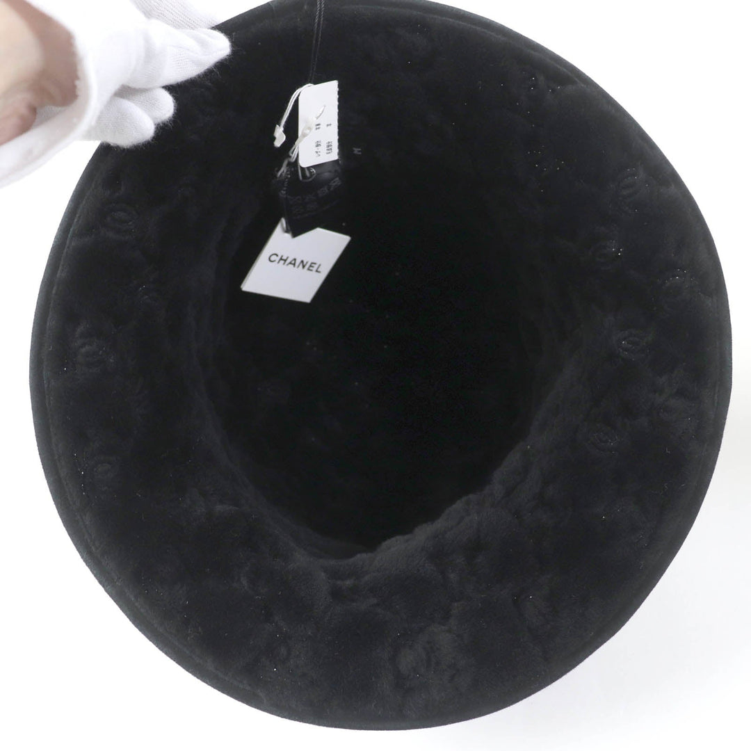 CHANEL hat AA9486B13861 Main: 100% lambskin black Women M Used Authentic