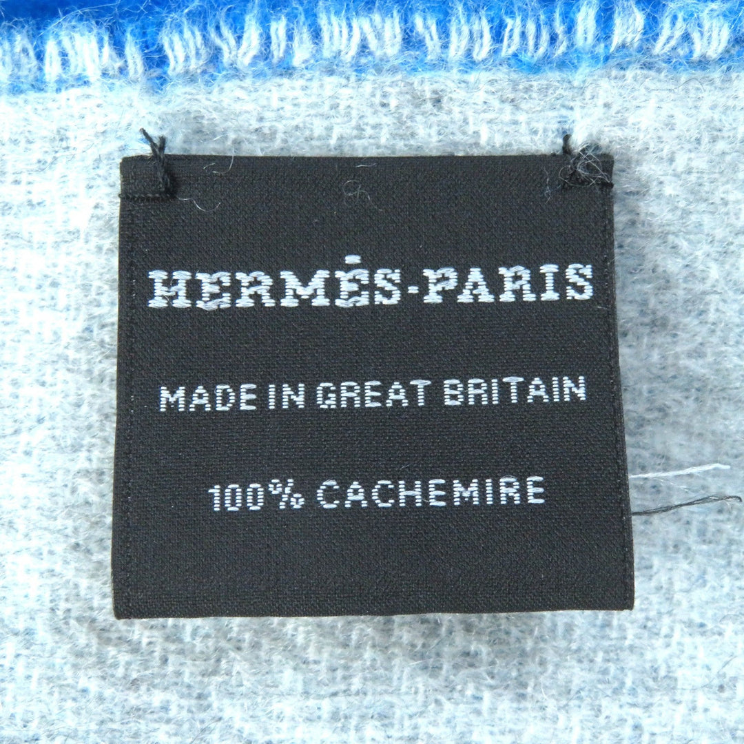 HERMES shawl H259084S Main: 100% cashmere blue Women Used Authentic