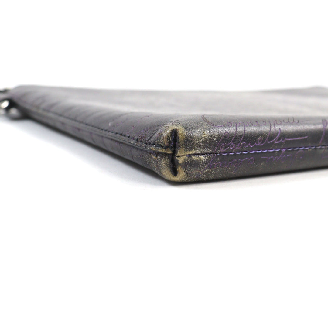 Berluti Clutch bag Main: Scritto leather Gray Purple type Nino GM mens Used Authentic