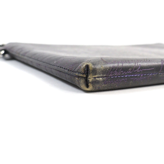 Berluti Clutch bag Main: Scritto leather Gray Purple type Nino GM mens Used Authentic