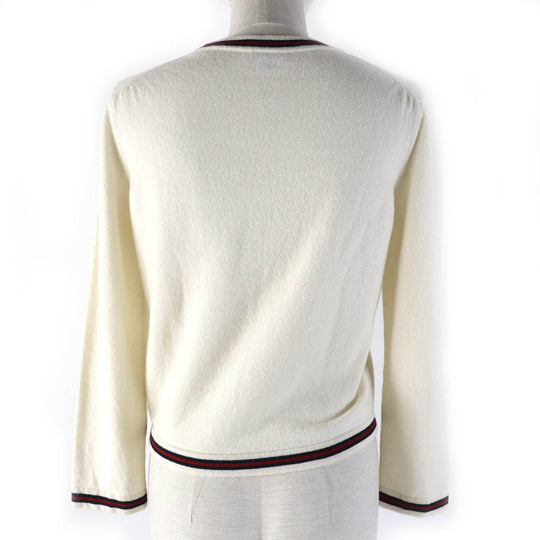 CHANEL knit P70307K10000 Main: 100% cashmere Ivory red navy No5 Women 38 Used Authentic