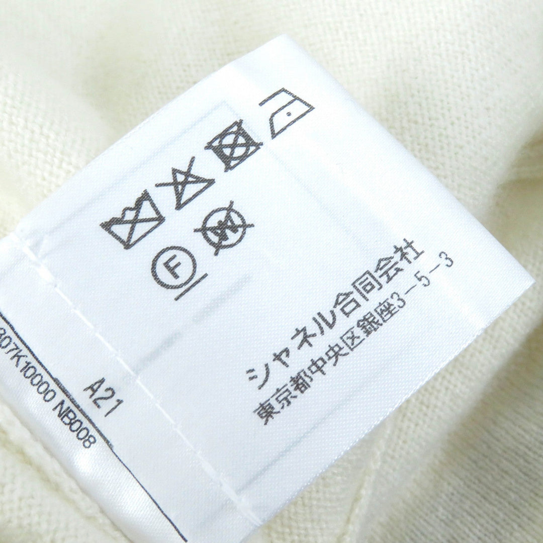 CHANEL knit P70307K10000 Main: 100% cashmere Ivory red navy No5 Women 38 Used Authentic