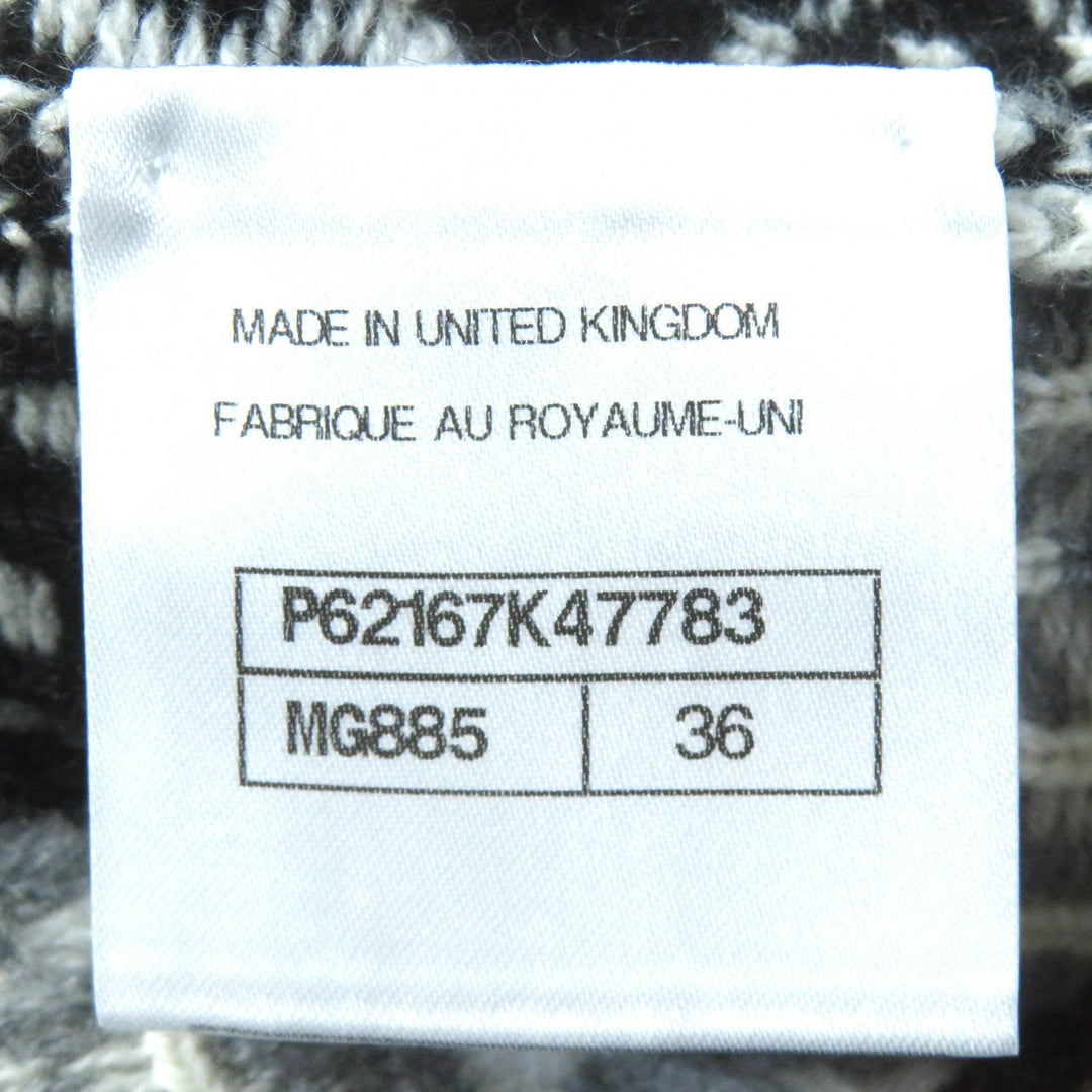 CHANEL cardigan P62167K47783 Main: 100% cashmere Gray White Black Brown Women 36 Used Authentic