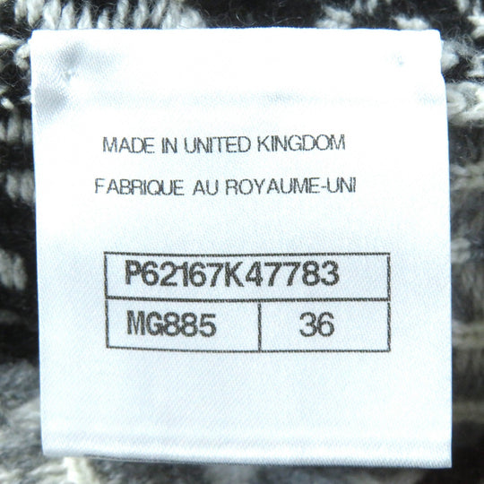 CHANEL cardigan P62167K47783 Main: 100% cashmere Gray White Black Brown Women 36 Used Authentic