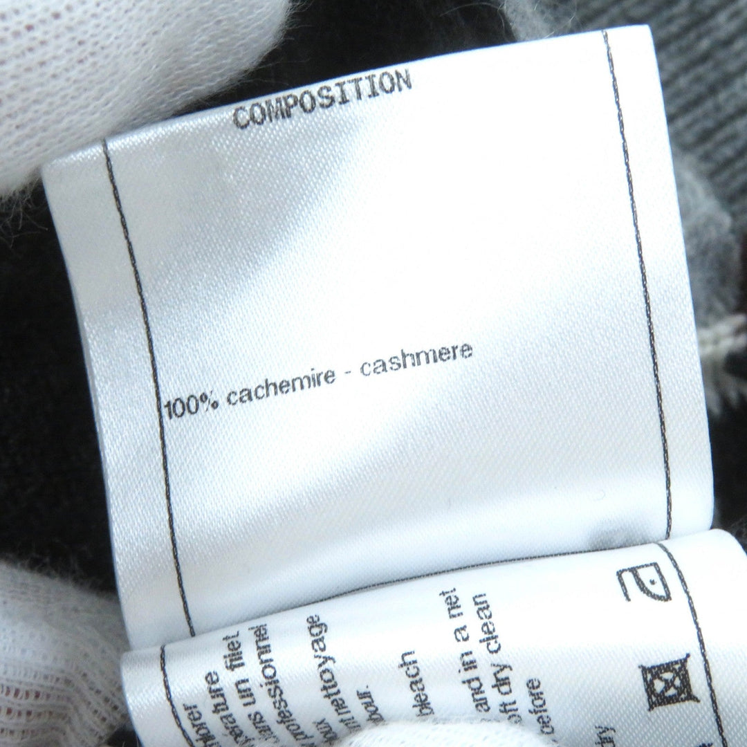 CHANEL cardigan P62167K47783 Main: 100% cashmere Gray White Black Brown Women 36 Used Authentic