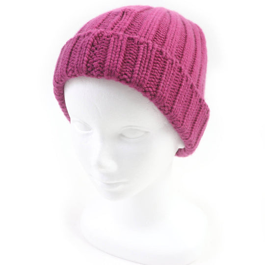 HERMES Knit cap Main: 100% cashmere Purple type mens Used Authentic