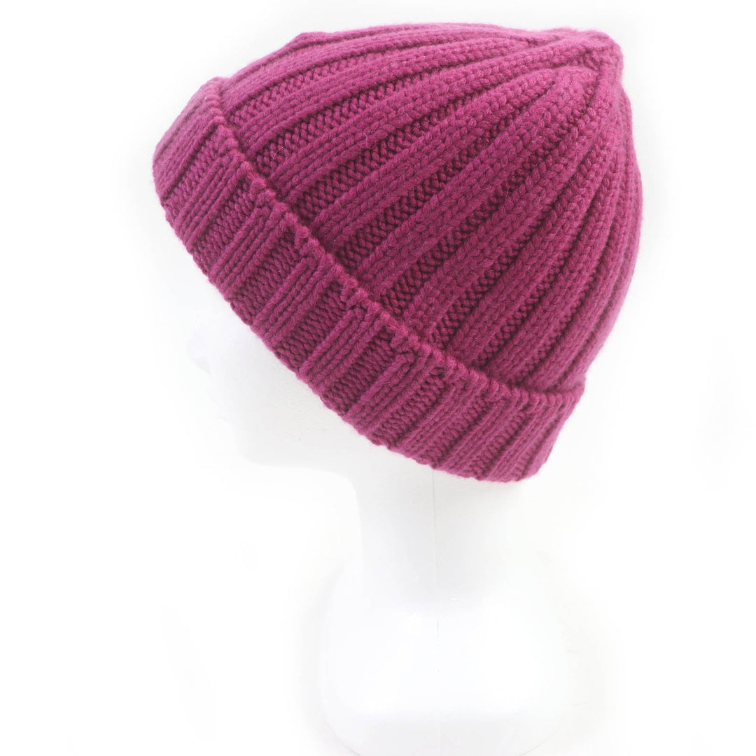 HERMES Knit cap Main: 100% cashmere Purple type mens Used Authentic